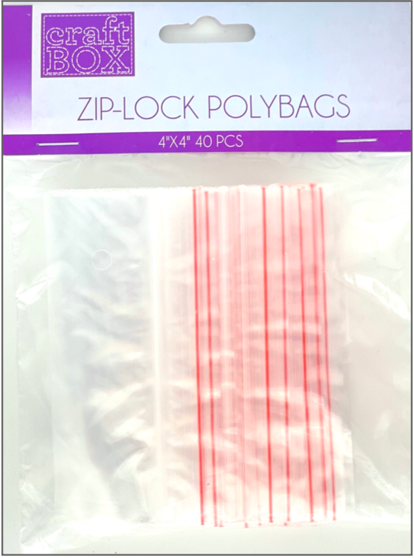 Zip-Lock Polybags 4" X 4"-40 Pcs