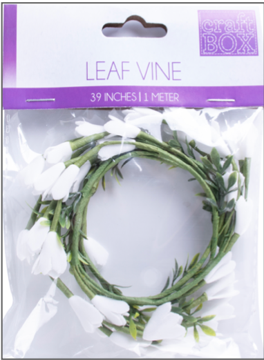 39 Inch Leaf Vine - White