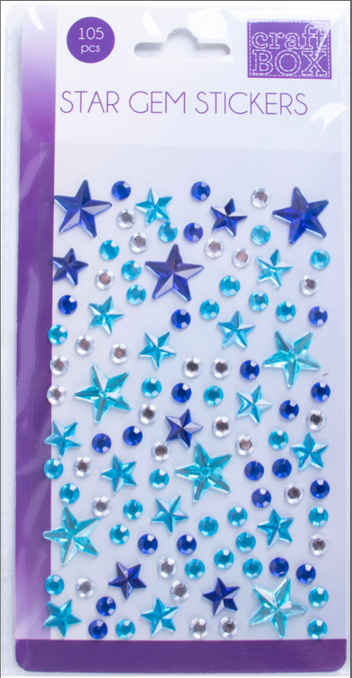 105 PC Star Gem Stickers - Blue
