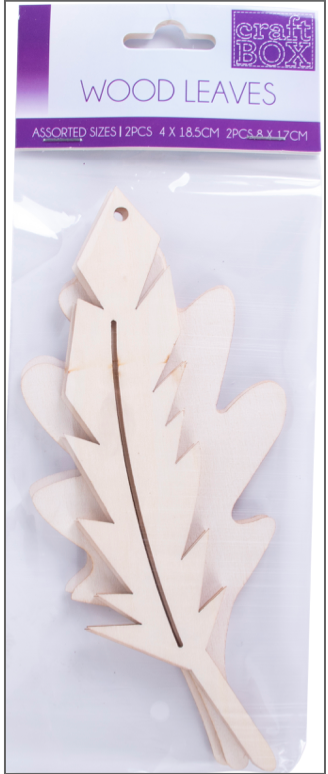 4 PC Wood Leaves Assorted Size