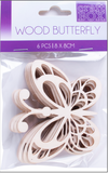 6 PC Wood Butterfly