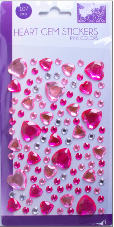 107 PC Heart Gem Stickers - Pink – Craft For Kids