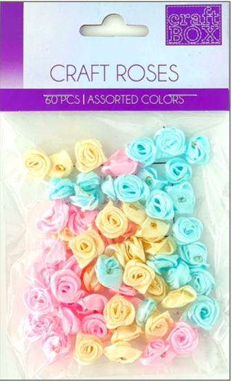 60 PC Craft Roses (Blue/Yellow/Pink)