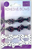 12 PC Adhesive Bows - Black/White
