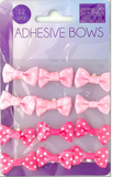 12 PC Adhesive Bows - Pink