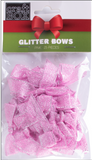 25 PC Glitter Bows - Pink