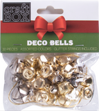 30 PC Deco Bells W/ Glitter Strings - Assorted
