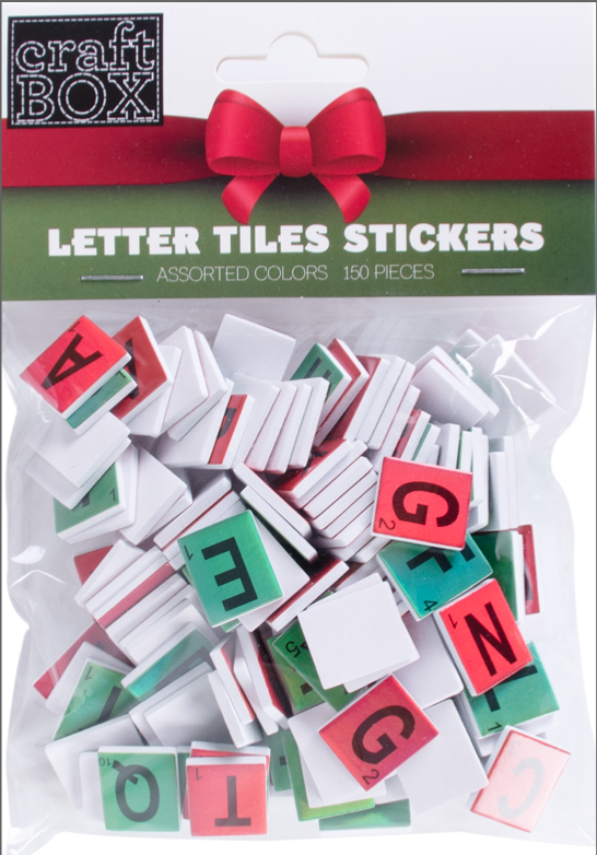 150PC Letter Tiles Stickers - Assorted