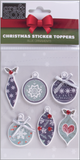 Xmas Sticker Toppers - Blue Ornaments