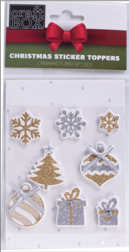 Xmas Sticker Toppers - Ornaments & Gift Box