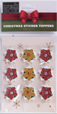 Xmas Sticker Toppers - Pointsetta