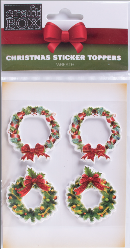 Sticker Topper Examples Xmas Sticker Toppers - Wreath – Craft For Kids