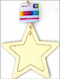 2 PC WOOD CUT OUTS - STAR