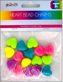 LARGE HEART BEAD CHARMS 25g ASSORTED COLORS