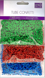 TUBE CONFETTI ASSORTMENT 15g - GREEN/RED/BLUE