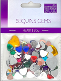 SEQUINS GEMS ASSORTED COLORS 20g - HEART
