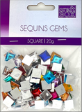 SEQUINS GEMS ASSORTED COLORS 20g - SQUARE