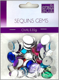 SEQUINS GEMS ASSORTED COLORS 20g - OVAL