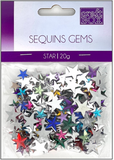 SEQUINS GEMS ASSORTED COLORS 20g - STAR