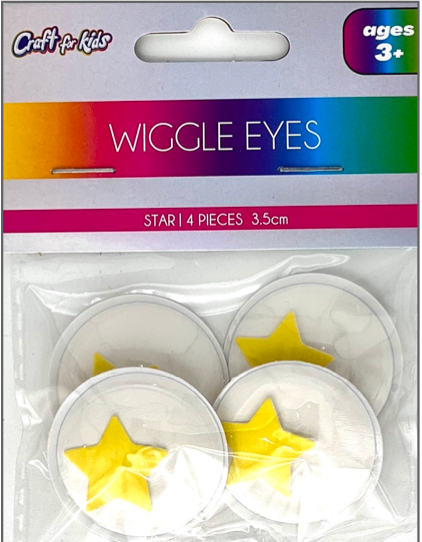4 PC WIGGLE EYES - STAR