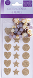 GLITTER STICKERS & PEARLS ASSORTED PACK - GOLD