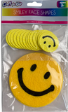 21 PC FELT/GLITTER EVA PEEL & STICK - SMILEY FACE