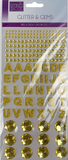 185 PIECES GEM STONE AND GLITTER LETTERS KIT- GOLD- $0.75- INNER PACKING 24 PCS